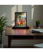 Car Desk/Table Top Lord RamSiya Wooden Photo Stand 3x4 Inches, Compact & Stylish Spiritual Display For Car, Home & Office (Pack Of 1) (F15193)