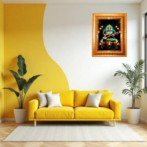 Goddess Saraswati. Golden Designer Photo Frame | 12x16 Inch Religious Wall Hanging Frame For Home & Office Decoration | Hindu Deity Spiritual Gift Item Goddess Saraswati. Golden Designer Photo Frame | 12x16 Inch Religious Wall Hanging Frame For Home & Office Decoration | Hindu Deity Spiritual Gift Item