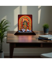 Car Desk/Table Top Maa Kali Wooden Photo Stand 3x4 Inches, Compact & Stylish Spiritual Display For Car, Home & Office (Pack Of 1) (F15058)