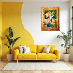 Divine Radha Krishna Golden Designer Photo Frame | 16x20 Inch Religious Wall Hanging Frame For Home & Office Decoration | Hindu Deity Spiritual Gift Item Divine Radha Krishna Golden Designer Photo Frame | 16x20 Inch Religious Wall Hanging Frame For Home & Office Decoration | Hindu Deity Spiritual Gift Item