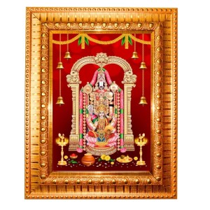 Tirupati Balaji Golden Designer Photo Frame | 10x14 Inch Religious Wall Hanging Frame For Home & Office Decoration | Hindu Deity Tirupati Balaji Spiritual Gift Item Tirupati Balaji Golden Designer Photo Frame | 10x14 Inch Religious Wall Hanging Frame For Home & Office Decoration | Hindu Deity Tirupati Balaji Spiritual Gift Item