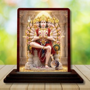 Car Desk/Table Top Lord Hanuman Wooden Photo Stand 3x4 Inches, Compact & Stylish Spiritual Display For Car, Home & Office (Pack Of 1) (F14517) Car Desk/Table Top Lord Hanuman Wooden Photo Stand 3x4 Inches, Compact & Stylish Spiritual Display For Car, Home & Office (Pack Of 1) (F14517)