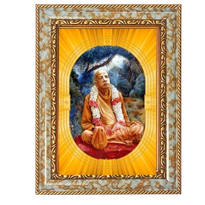 A.C. Bhaktivedanta Swami Prabhupada. Spiritual Guru Digital Photo In Designer Frame, Size 12x18 Inch | Hindu Religious Picture For Home Temple, Office & Gift | Wall Art & Pooja Decor (F10489)