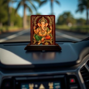 Car Desk/Table Top Lord Ganapathi Wooden Photo Stand 3x4 Inches, Compact & Stylish Spiritual Display For Car, Home & Office (Pack Of 1) (F14241) Car Desk/Table Top Lord Ganapathi Wooden Photo Stand 3x4 Inches, Compact & Stylish Spiritual Display For Car, Home & Office (Pack Of 1) (F14241)