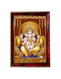 God Vinayaka Photo Frame For Wall & Table | 7x9 Inch Golden Cherry Finish | Decorative God Vinayaka Photo Frame For Home, Office & Pooja Room (F11332)