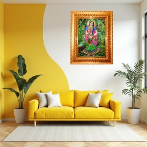 Shree Radha Golden Designer Photo Frame | 10x14 Inch Religious Wall Hanging Frame For Home & Office Decoration | Hindu Deity Spiritual Gift Item Shree Radha Golden Designer Photo Frame | 10x14 Inch Religious Wall Hanging Frame For Home & Office Decoration | Hindu Deity Spiritual Gift Item