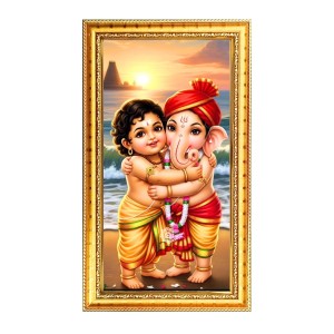 Bala Murugan & Lord Ganesh Digital Golden Color Photo Frame | Hindu Religious Wall Decor | 8x15 Inches - Inspirational Wall Art For Office, Home Decor - Ideal Spiritual Gift (F10351) Bala Murugan & Lord Ganesh Digital Golden Color Photo Frame | Hindu Religious Wall Decor | 8x15 Inches - Inspirational Wall Art For Office, Home Decor - Ideal Spiritual Gift (F10351)