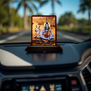 Car Desk/Table Top Lord Shiva Wooden Photo Stand 3x4 Inches, Compact & Stylish Spiritual Display For Car, Home & Office (Pack Of 1) (F14531) Car Desk/Table Top Lord Shiva Wooden Photo Stand 3x4 Inches, Compact & Stylish Spiritual Display For Car, Home & Office (Pack Of 1) (F14531)