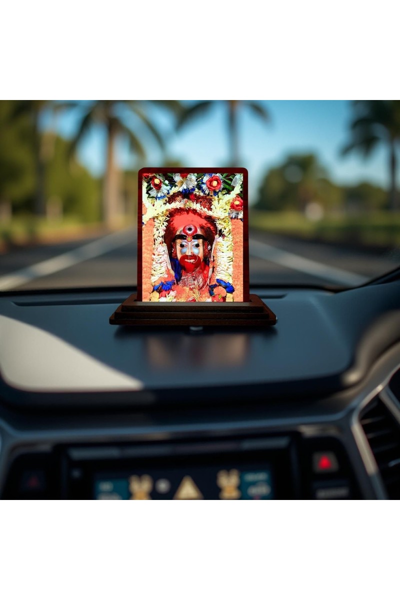 Car Desk/Table Top Lord Jagannath Wooden Photo Stand 3x4 Inches, Compact & Stylish Spiritual Display For Car, Home & Office (Pack Of 1) (F14464)