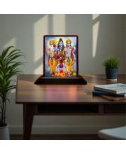 Car Desk/Table Top Lord Shankar Wooden Photo Stand 3x4 Inches, Compact & Stylish Spiritual Display For Car, Home & Office (Pack Of 1) (F15062)