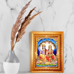 Lord Vishnu And Goddess Lakshmi Golden Designer Photo Frame | 18x22 Inch Religious Wall Hanging Frame For Home & Office Decoration | Hindu Deity Spiritual Gift Item Lord Vishnu And Goddess Lakshmi Golden Designer Photo Frame | 18x22 Inch Religious Wall Hanging Frame For Home & Office Decoration | Hindu Deity Spiritual Gift Item