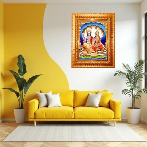 Lord Vishnu And Goddess Lakshmi Golden Designer Photo Frame | 18x22 Inch Religious Wall Hanging Frame For Home & Office Decoration | Hindu Deity Spiritual Gift Item Lord Vishnu And Goddess Lakshmi Golden Designer Photo Frame | 18x22 Inch Religious Wall Hanging Frame For Home & Office Decoration | Hindu Deity Spiritual Gift Item