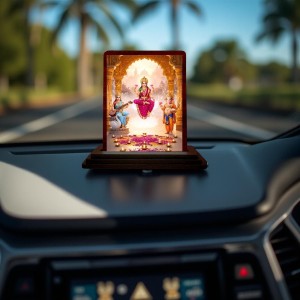 Car Desk/Table Top Lord Ganesha Lakshmi And Saraswathi Wooden Photo Stand 3x4 Inches, Compact & Stylish Spiritual Display For Car, Home & Office (Pack Of 1) (F14393) Car Desk/Table Top Lord Ganesha Lakshmi And Saraswathi Wooden Photo Stand 3x4 Inches, Compact & Stylish Spiritual Display For Car, Home & Office (Pack Of 1) (F14393)