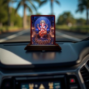Car Desk/Table Top Lord Ganesha Wooden Photo Stand 3x4 Inches, Compact & Stylish Spiritual Display For Car, Home & Office (Pack Of 1) (F14519) Car Desk/Table Top Lord Ganesha Wooden Photo Stand 3x4 Inches, Compact & Stylish Spiritual Display For Car, Home & Office (Pack Of 1) (F14519)