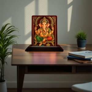 Car Desk/Table Top Lord Ganesha Wooden Photo Stand 3x4 Inches, Compact & Stylish Spiritual Display For Car, Home & Office (Pack Of 1) (F15139) Car Desk/Table Top Lord Ganesha Wooden Photo Stand 3x4 Inches, Compact & Stylish Spiritual Display For Car, Home & Office (Pack Of 1) (F15139)