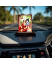 Car Desk/Table Top Yashodha Krishna Wooden Photo Stand 3x4 Inches, Compact & Stylish Spiritual Display For Car, Home & Office (Pack Of 1) (F14546)