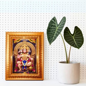 Panchamukhi Hanuman Golden Designer Photo Frame | 12x16 Inch Religious Wall Hanging Frame For Home & Office Decoration | Hindu Deity Spiritual Gift Item Panchamukhi Hanuman Golden Designer Photo Frame | 12x16 Inch Religious Wall Hanging Frame For Home & Office Decoration | Hindu Deity Spiritual Gift Item