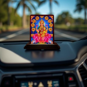 Car Desk/Table Top Goddess Lakshmi Wooden Photo Stand 3x4 Inches, Compact & Stylish Spiritual Display For Car, Home & Office (Pack Of 1) (F14189) Car Desk/Table Top Goddess Lakshmi Wooden Photo Stand 3x4 Inches, Compact & Stylish Spiritual Display For Car, Home & Office (Pack Of 1) (F14189)