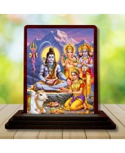 Car Desk/Table Top Lord Shankar Wooden Photo Stand 3x4 Inches, Compact & Stylish Spiritual Display For Car, Home & Office (Pack Of 1) (F15145)