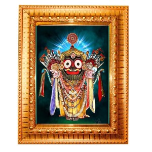 Lord Jagannath Golden Designer Photo Frame | 12x16 Inch Religious Wall Hanging Frame For Home & Office Decoration | Hindu Deity Spiritual Gift Item Lord Jagannath Golden Designer Photo Frame | 12x16 Inch Religious Wall Hanging Frame For Home & Office Decoration | Hindu Deity Spiritual Gift Item