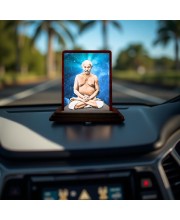 Car Desk/Table Top Lahiri Mahasaya Wooden Photo Stand 3x4 Inches, Compact & Stylish Spiritual Display For Car, Home & Office (Pack Of 1) (F14433)