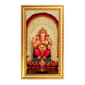 Lord Ganesh Digital Golden Color Photo Frame | Hindu Religious Wall Decor | 12x19 Inches - Inspirational Wall Art For Office, Home Decor - Ideal Spiritual Gift (F10332) Lord Ganesh Digital Golden Color Photo Frame | Hindu Religious Wall Decor | 12x19 Inches - Inspirational Wall Art For Office, Home Decor - Ideal Spiritual Gift (F10332)