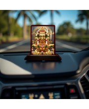 Car Desk/Table Top Lord Shiva Wooden Photo Stand 3x4 Inches, Compact & Stylish Spiritual Display For Car, Home & Office (Pack Of 1) (F14260)