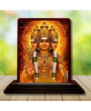 Car Desk/Table Top Lord Shubramanya Wooden Photo Stand 3x4 Inches, Compact & Stylish Spiritual Display For Car, Home & Office (Pack Of 1) (F15157)