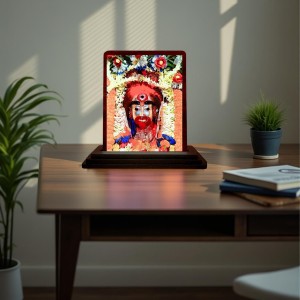 Car Desk/Table Top Lord Jagannath Wooden Photo Stand 3x4 Inches, Compact & Stylish Spiritual Display For Car, Home & Office (Pack Of 1) (F14464) Car Desk/Table Top Lord Jagannath Wooden Photo Stand 3x4 Inches, Compact & Stylish Spiritual Display For Car, Home & Office (Pack Of 1) (F14464)