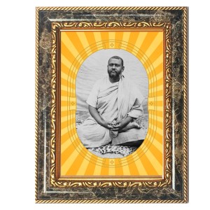 Swami Brahmananda Spiritual Guru Digital Photo In Designer Frame, Size 8x12 Inch | Hindu Religious Picture For Home Temple, Office & Gift | Wall Art & Pooja Decor (F10426)
