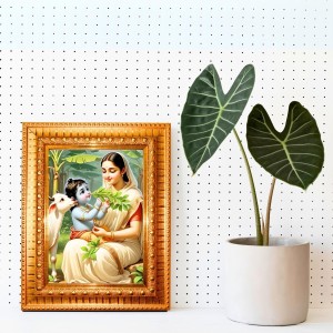 Yasoda And Krishna Golden Designer Photo Frame | 10x14 Inch Religious Wall Hanging Frame For Home & Office Decoration | Hindu Deity Spiritual Gift Item Yasoda And Krishna Golden Designer Photo Frame | 10x14 Inch Religious Wall Hanging Frame For Home & Office Decoration | Hindu Deity Spiritual Gift Item