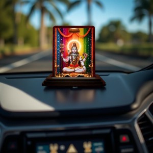 Car Desk/Table Top Lord Shiva Wooden Photo Stand 3x4 Inches, Compact & Stylish Spiritual Display For Car, Home & Office (Pack Of 1) (F14311) Car Desk/Table Top Lord Shiva Wooden Photo Stand 3x4 Inches, Compact & Stylish Spiritual Display For Car, Home & Office (Pack Of 1) (F14311)