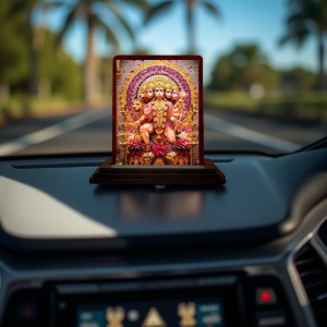 Car Desk/Table Top Lord Hanuman Wooden Photo Stand 3x4 Inches, Compact & Stylish Spiritual Display For Car, Home & Office (Pack Of 1) (F14618) Car Desk/Table Top Lord Hanuman Wooden Photo Stand 3x4 Inches, Compact & Stylish Spiritual Display For Car, Home & Office (Pack Of 1) (F14618)