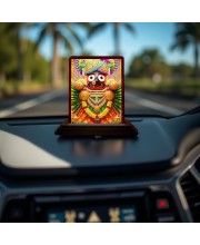 Car Desk/Table Top Lord Jagannath Wooden Photo Stand 3x4 Inches, Compact & Stylish Spiritual Display For Car, Home & Office (Pack Of 1) (F14588)