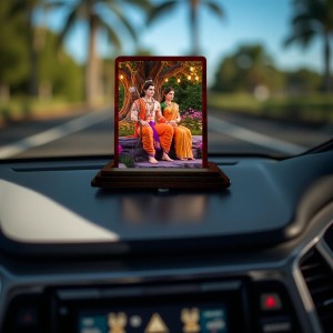Car Desk/Table Top Lord Rama Sita Wooden Photo Stand 3x4 Inches, Compact & Stylish Spiritual Display For Car, Home & Office (Pack Of 1) (F14352) Car Desk/Table Top Lord Rama Sita Wooden Photo Stand 3x4 Inches, Compact & Stylish Spiritual Display For Car, Home & Office (Pack Of 1) (F14352)