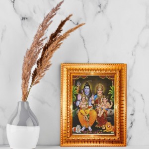 Shiv Pariwar Golden Designer Photo Frame | 10x14 Inch Religious Wall Hanging Frame For Home & Office Decoration | Hindu Deity Shiv Pariwar Spiritual Gift Item Shiv Pariwar Golden Designer Photo Frame | 10x14 Inch Religious Wall Hanging Frame For Home & Office Decoration | Hindu Deity Shiv Pariwar Spiritual Gift Item