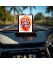 Car Desk/Table Top Goddess Bhadrakali Wooden Photo Stand 3x4 Inches, Compact & Stylish Spiritual Display For Car, Home & Office (Pack Of 1) (F14584)