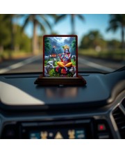 Car Desk/Table Top Lord Krishna Wooden Photo Stand 3x4 Inches, Compact & Stylish Spiritual Display For Car, Home & Office (Pack Of 1) (F14400)