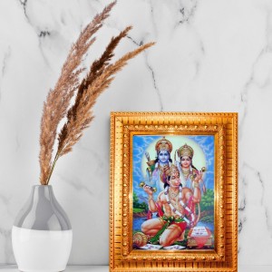 Lord Ram Hanuman Golden Designer Photo Frame | 14x18 Inch Religious Wall Hanging Frame For Home & Office Decoration | Hindu Deity Spiritual Gift Item Lord Ram Hanuman Golden Designer Photo Frame | 14x18 Inch Religious Wall Hanging Frame For Home & Office Decoration | Hindu Deity Spiritual Gift Item