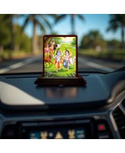 Car Desk/Table Top Lord Krishna Wooden Photo Stand 3x4 Inches, Compact & Stylish Spiritual Display For Car, Home & Office (Pack Of 1) (F14547)