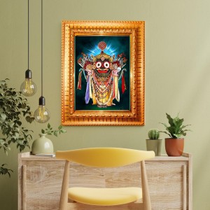 Lord Jagannath Golden Designer Photo Frame | 12x16 Inch Religious Wall Hanging Frame For Home & Office Decoration | Hindu Deity Spiritual Gift Item Lord Jagannath Golden Designer Photo Frame | 12x16 Inch Religious Wall Hanging Frame For Home & Office Decoration | Hindu Deity Spiritual Gift Item