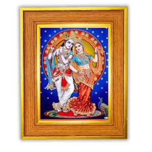 Radha And Krishna Photo Frame 16x20 Inches-Brown Wooden Frame For Home, Office & Temple Decoration And Gifting (F6473) Radha And Krishna Photo Frame 16x20 Inches-Brown Wooden Frame For Home, Office & Temple Decoration And Gifting (F6473)
