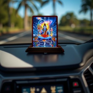 Car Desk/Table Top Lord Shiva Wooden Photo Stand 3x4 Inches, Compact & Stylish Spiritual Display For Car, Home & Office (Pack Of 1) (F14186) Car Desk/Table Top Lord Shiva Wooden Photo Stand 3x4 Inches, Compact & Stylish Spiritual Display For Car, Home & Office (Pack Of 1) (F14186)