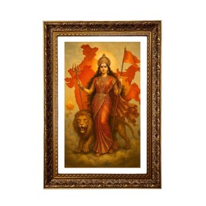 Maa Durga Big Photo Frame - 20x28 Inches For Home,Temple & Office Decoration (F11169)