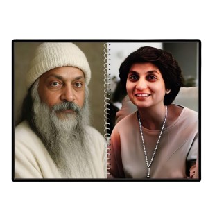Acharya Rajneesh (Oshoo) &Maa Anand Sheela Laminated Photo - 7x9 Inches, Divine Blessings For Home & Office And Temple Decoration (F16328)