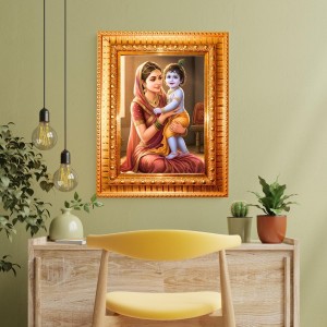 Bal Gopal And Mata Yashoda Golden Designer Photo Frame | 10x14 Inch Religious Wall Hanging Frame For Home & Office Decoration | Hindu Deity Spiritual Gift Item Bal Gopal And Mata Yashoda Golden Designer Photo Frame | 10x14 Inch Religious Wall Hanging Frame For Home & Office Decoration | Hindu Deity Spiritual Gift Item