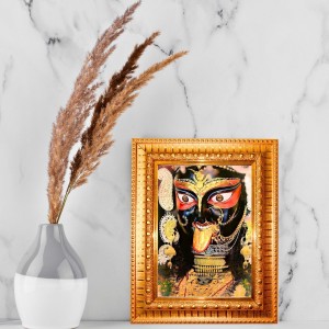 Joy Boro Maa Golden Designer Photo Frame | 16x20 Inch Religious Wall Hanging Frame For Home & Office Decoration | Hindu Deity Spiritual Gift Item