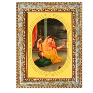 Meera Bai Spiritual Guru Digital Photo In Designer Frame, Size 8x12 Inch | Hindu Religious Picture For Home Temple, Office & Gift | Wall Art & Pooja Decor (F10411)