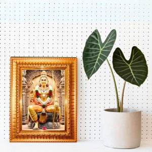 Jai Shree Ram Golden Designer Photo Frame | 18x22 Inch Religious Wall Hanging Frame For Home & Office Decoration | Hindu Deity Spiritual Gift Item