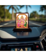 Car Desk/Table Top Lord Murugan Wooden Photo Stand 3x4 Inches, Compact & Stylish Spiritual Display For Car, Home & Office (Pack Of 1) (F14541)